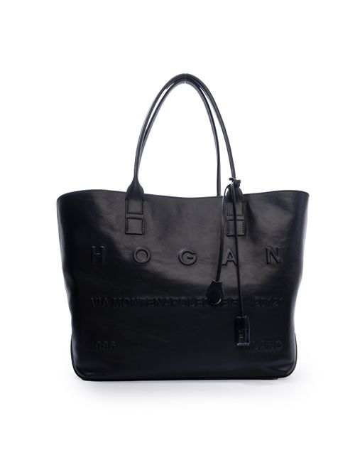 Borsa Shopping Script Media in pelle Nero HOGAN | KBW01TA0300 TZPB999